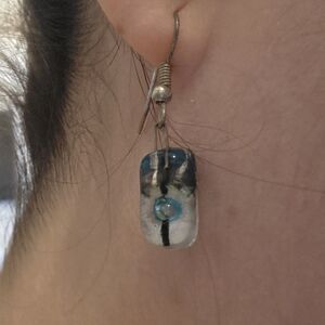 Elegant Blue and Silver Dangle Earrings